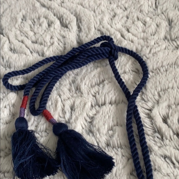 Free People Blue Embroidered Cropped Blouse XS - Picture 6 of 8